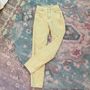 yellow corduroy mom jeans